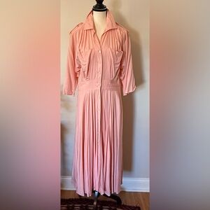 Elegant Long Sleeve Pink Dress